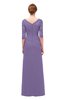 ColsBM Lorin Lilac Bridesmaid Dresses Column Floor Length Zipper Elbow Length Sleeve Lace Mature