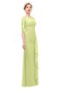 ColsBM Lorin Lime Sherbet Bridesmaid Dresses Column Floor Length Zipper Elbow Length Sleeve Lace Mature