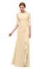 ColsBM Lorin Marzipan Bridesmaid Dresses Column Floor Length Zipper Elbow Length Sleeve Lace Mature