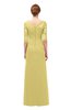 ColsBM Lorin Misted Yellow Bridesmaid Dresses Column Floor Length Zipper Elbow Length Sleeve Lace Mature