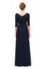 ColsBM Lorin Navy Blue Bridesmaid Dresses Column Floor Length Zipper Elbow Length Sleeve Lace Mature