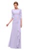 ColsBM Lorin Pastel Lilac Bridesmaid Dresses Column Floor Length Zipper Elbow Length Sleeve Lace Mature