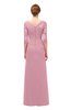 ColsBM Lorin Rosebloom Bridesmaid Dresses Column Floor Length Zipper Elbow Length Sleeve Lace Mature