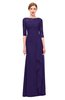 ColsBM Lorin Royal Purple Bridesmaid Dresses Column Floor Length Zipper Elbow Length Sleeve Lace Mature
