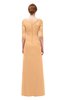 ColsBM Lorin Salmon Buff Bridesmaid Dresses Column Floor Length Zipper Elbow Length Sleeve Lace Mature