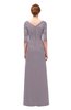 ColsBM Lorin Sea Fog Bridesmaid Dresses Column Floor Length Zipper Elbow Length Sleeve Lace Mature