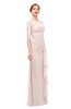 ColsBM Lorin Silver Peony Bridesmaid Dresses Column Floor Length Zipper Elbow Length Sleeve Lace Mature