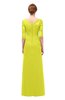 ColsBM Lorin Sulphur Spring Bridesmaid Dresses Column Floor Length Zipper Elbow Length Sleeve Lace Mature