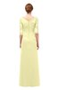 ColsBM Lorin Wax Yellow Bridesmaid Dresses Column Floor Length Zipper Elbow Length Sleeve Lace Mature