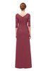 ColsBM Lorin Wine Bridesmaid Dresses Column Floor Length Zipper Elbow Length Sleeve Lace Mature