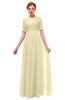 ColsBM Ansley Anise Flower Bridesmaid Dresses Modest Lace Jewel A-line Elbow Length Sleeve Zip up