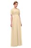 ColsBM Ansley Apricot Gelato Bridesmaid Dresses Modest Lace Jewel A-line Elbow Length Sleeve Zip up