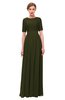 ColsBM Ansley Beech Bridesmaid Dresses Modest Lace Jewel A-line Elbow Length Sleeve Zip up