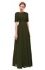ColsBM Ansley Beech Bridesmaid Dresses Modest Lace Jewel A-line Elbow Length Sleeve Zip up