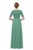 ColsBM Ansley Beryl Green Bridesmaid Dresses Modest Lace Jewel A-line Elbow Length Sleeve Zip up