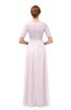 ColsBM Ansley Blush Bridesmaid Dresses Modest Lace Jewel A-line Elbow Length Sleeve Zip up