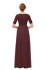 ColsBM Ansley Burgundy Bridesmaid Dresses Modest Lace Jewel A-line Elbow Length Sleeve Zip up
