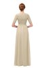 ColsBM Ansley Champagne Bridesmaid Dresses Modest Lace Jewel A-line Elbow Length Sleeve Zip up