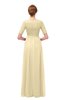 ColsBM Ansley Cornhusk Bridesmaid Dresses Modest Lace Jewel A-line Elbow Length Sleeve Zip up