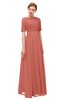 ColsBM Ansley Crabapple Bridesmaid Dresses Modest Lace Jewel A-line Elbow Length Sleeve Zip up