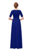 ColsBM Ansley Electric Blue Bridesmaid Dresses Modest Lace Jewel A-line Elbow Length Sleeve Zip up