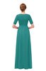 ColsBM Ansley Emerald Green Bridesmaid Dresses Modest Lace Jewel A-line Elbow Length Sleeve Zip up
