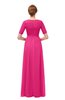 ColsBM Ansley Fandango Pink Bridesmaid Dresses Modest Lace Jewel A-line Elbow Length Sleeve Zip up