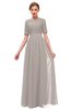 ColsBM Ansley Fawn Bridesmaid Dresses Modest Lace Jewel A-line Elbow Length Sleeve Zip up