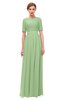 ColsBM Ansley Gleam Bridesmaid Dresses Modest Lace Jewel A-line Elbow Length Sleeve Zip up
