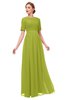 ColsBM Ansley Green Oasis Bridesmaid Dresses Modest Lace Jewel A-line Elbow Length Sleeve Zip up