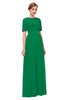ColsBM Ansley Green Bridesmaid Dresses Modest Lace Jewel A-line Elbow Length Sleeve Zip up