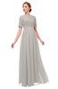 ColsBM Ansley Hushed Violet Bridesmaid Dresses Modest Lace Jewel A-line Elbow Length Sleeve Zip up