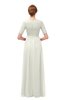 ColsBM Ansley Ivory Bridesmaid Dresses Modest Lace Jewel A-line Elbow Length Sleeve Zip up