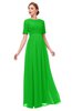 ColsBM Ansley Jasmine Green Bridesmaid Dresses Modest Lace Jewel A-line Elbow Length Sleeve Zip up