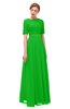ColsBM Ansley Jasmine Green Bridesmaid Dresses Modest Lace Jewel A-line Elbow Length Sleeve Zip up