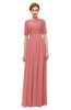 ColsBM Ansley Lantana Bridesmaid Dresses Modest Lace Jewel A-line Elbow Length Sleeve Zip up