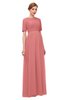 ColsBM Ansley Lantana Bridesmaid Dresses Modest Lace Jewel A-line Elbow Length Sleeve Zip up