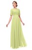 ColsBM Ansley Lime Green Bridesmaid Dresses Modest Lace Jewel A-line Elbow Length Sleeve Zip up