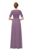 ColsBM Ansley Mauve Bridesmaid Dresses Modest Lace Jewel A-line Elbow Length Sleeve Zip up