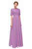ColsBM Ansley Orchid Bridesmaid Dresses Modest Lace Jewel A-line Elbow Length Sleeve Zip up