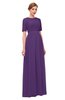 ColsBM Ansley Pansy Bridesmaid Dresses Modest Lace Jewel A-line Elbow Length Sleeve Zip up