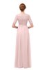 ColsBM Ansley Pastel Pink Bridesmaid Dresses Modest Lace Jewel A-line Elbow Length Sleeve Zip up