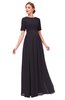 ColsBM Ansley Perfect Plum Bridesmaid Dresses Modest Lace Jewel A-line Elbow Length Sleeve Zip up