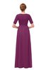 ColsBM Ansley Raspberry Bridesmaid Dresses Modest Lace Jewel A-line Elbow Length Sleeve Zip up