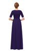 ColsBM Ansley Royal Purple Bridesmaid Dresses Modest Lace Jewel A-line Elbow Length Sleeve Zip up
