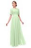 ColsBM Ansley Seacrest Bridesmaid Dresses Modest Lace Jewel A-line Elbow Length Sleeve Zip up
