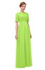 ColsBM Ansley Sharp Green Bridesmaid Dresses Modest Lace Jewel A-line Elbow Length Sleeve Zip up