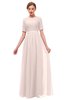 ColsBM Ansley Silver Peony Bridesmaid Dresses Modest Lace Jewel A-line Elbow Length Sleeve Zip up
