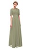 ColsBM Ansley Sponge Bridesmaid Dresses Modest Lace Jewel A-line Elbow Length Sleeve Zip up