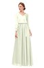 ColsBM Carey Anise Flower Bridesmaid Dresses Long Sleeve A-line Glamorous Split-Front Floor Length V-neck